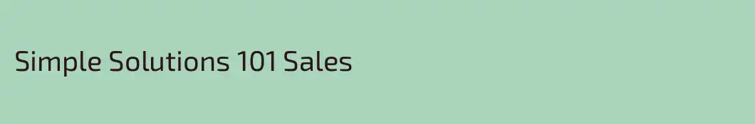 Simple Solutions 101 Sales